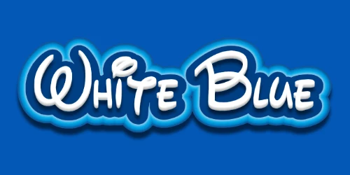 White Blue Font